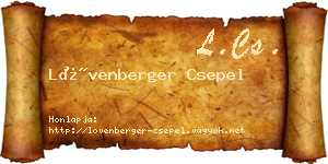 Lövenberger Csepel névjegykártya